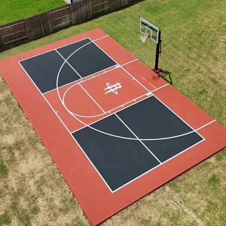Nâng cấp sân bóng rổ - pickleball với 4 lớp sơn có 10% Hạt cao su TopSports trên nền ciment
